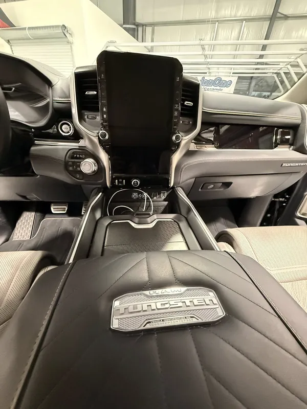 Center console after an interior detail