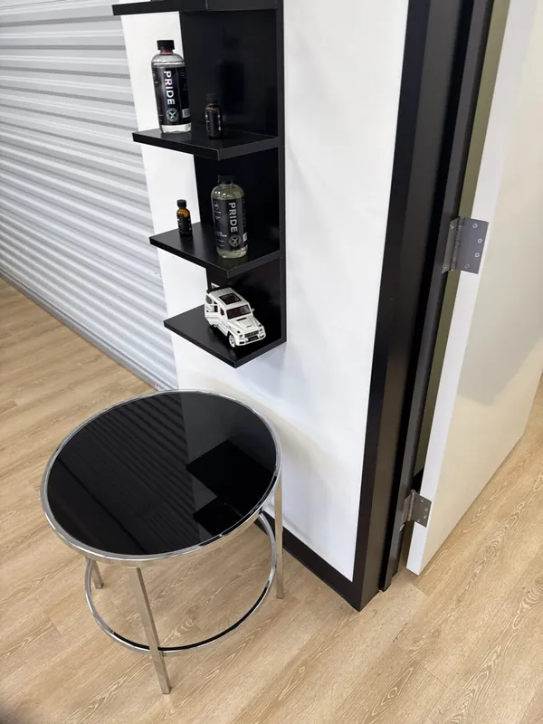 Product shelf in the lobby
